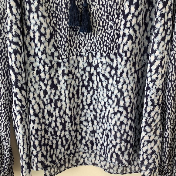 Michael Kors women’s top long sleeve blue blouse size large - Picture 6 of 10